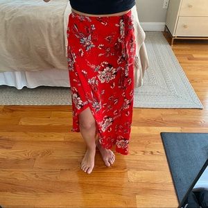 Wrap midi skirt
